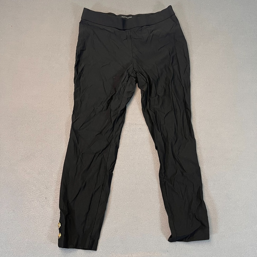 Counterparts Womens‎ Sz Large Pull On Stretch Pants Elastic Button Detail Leg